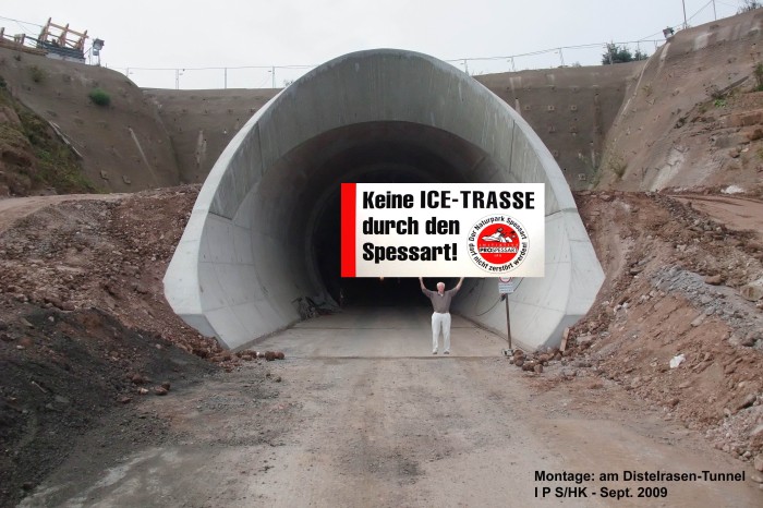 Fotomontage Distelrasen Tunnel